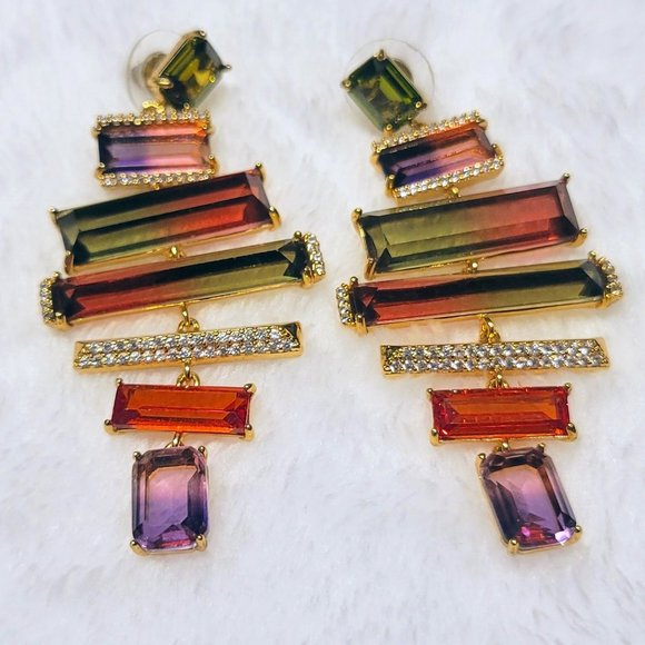 kate spade Jewelry - Kate Spade Geo Gems Statement Earrings